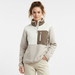 Hyba | Two-Tone Half Zip-Up Polar Fleece Pullover With Pockets Super Soft